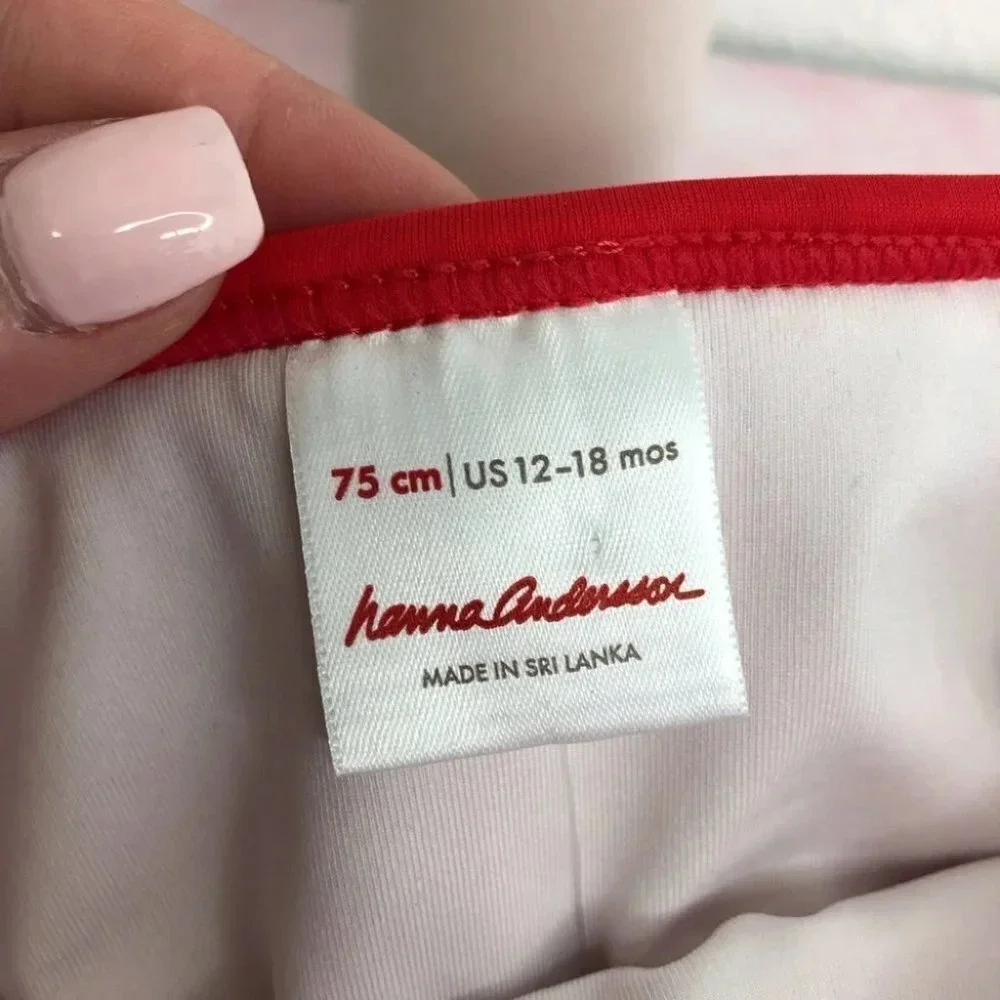 NWT Hanna Andersson swim‎ bottom skirted solid red size 12-18 months